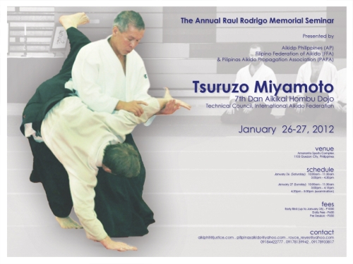 Poster for the Tsuruzo Miyamoto Shihan seminar, January 2013