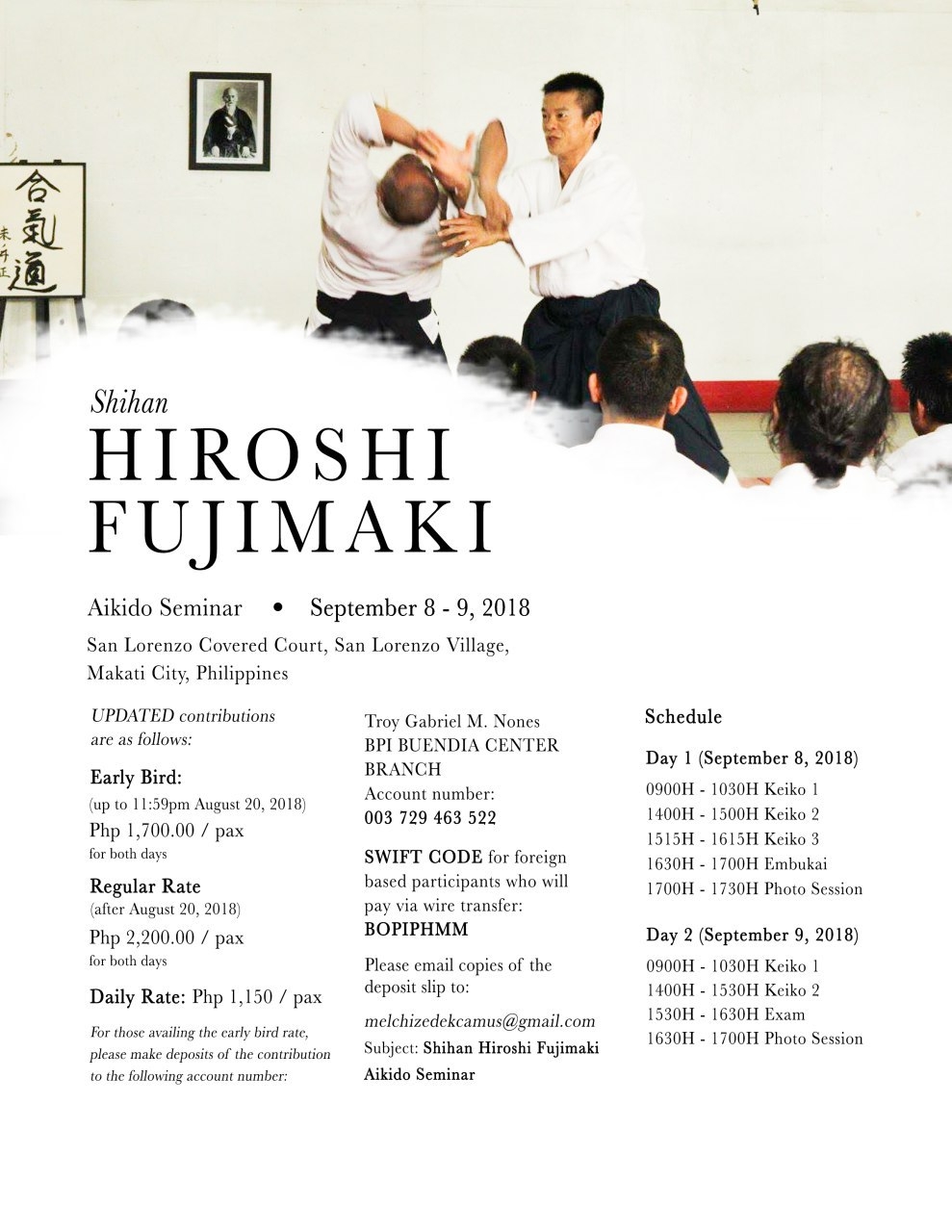 Hiroshi Fujimaki Shihan seminar, September 2018
