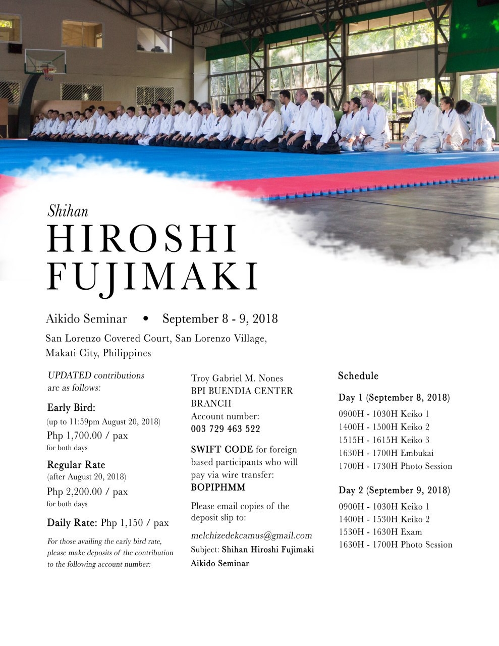 Hiroshi Fujimaki Shihan seminar, September 2018